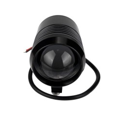 Led projector, 2400 LM ( lumens ) 10 W, with magnifying glass and strobe, waterproof, black color